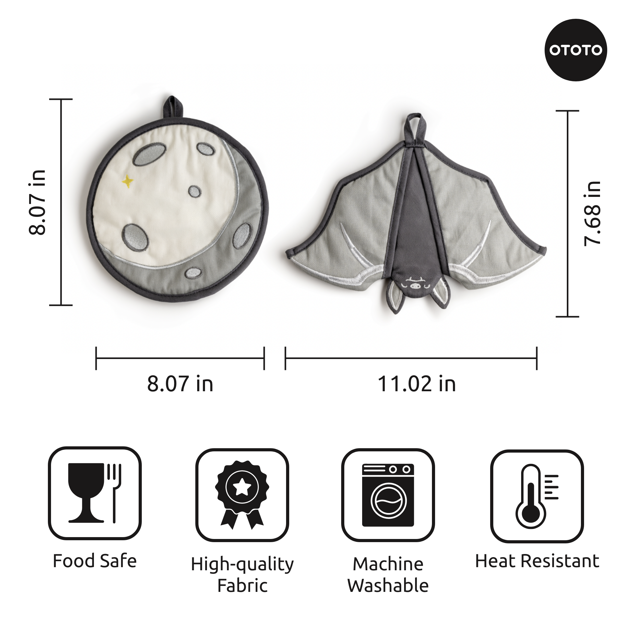 BUNDLE Batlicious Oven Mitts and Pot Holders Set
