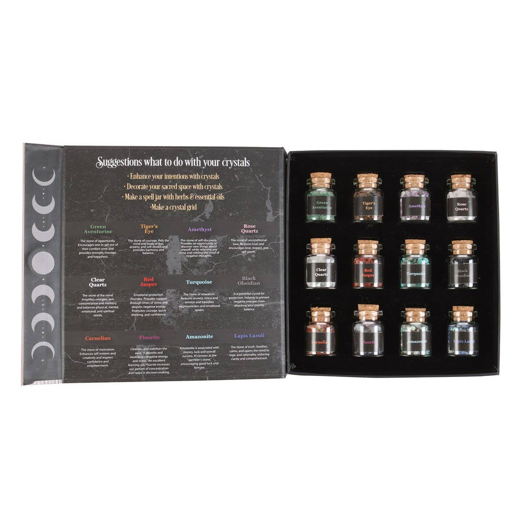 Crystals for Spells Crystal Chip 12PC  Gift Bottle Set
