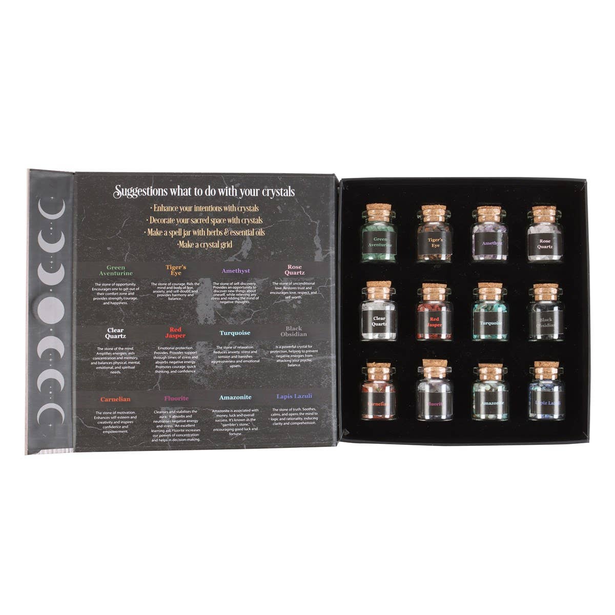 Crystals for Spells Crystal Chip 12PC  Gift Bottle Set