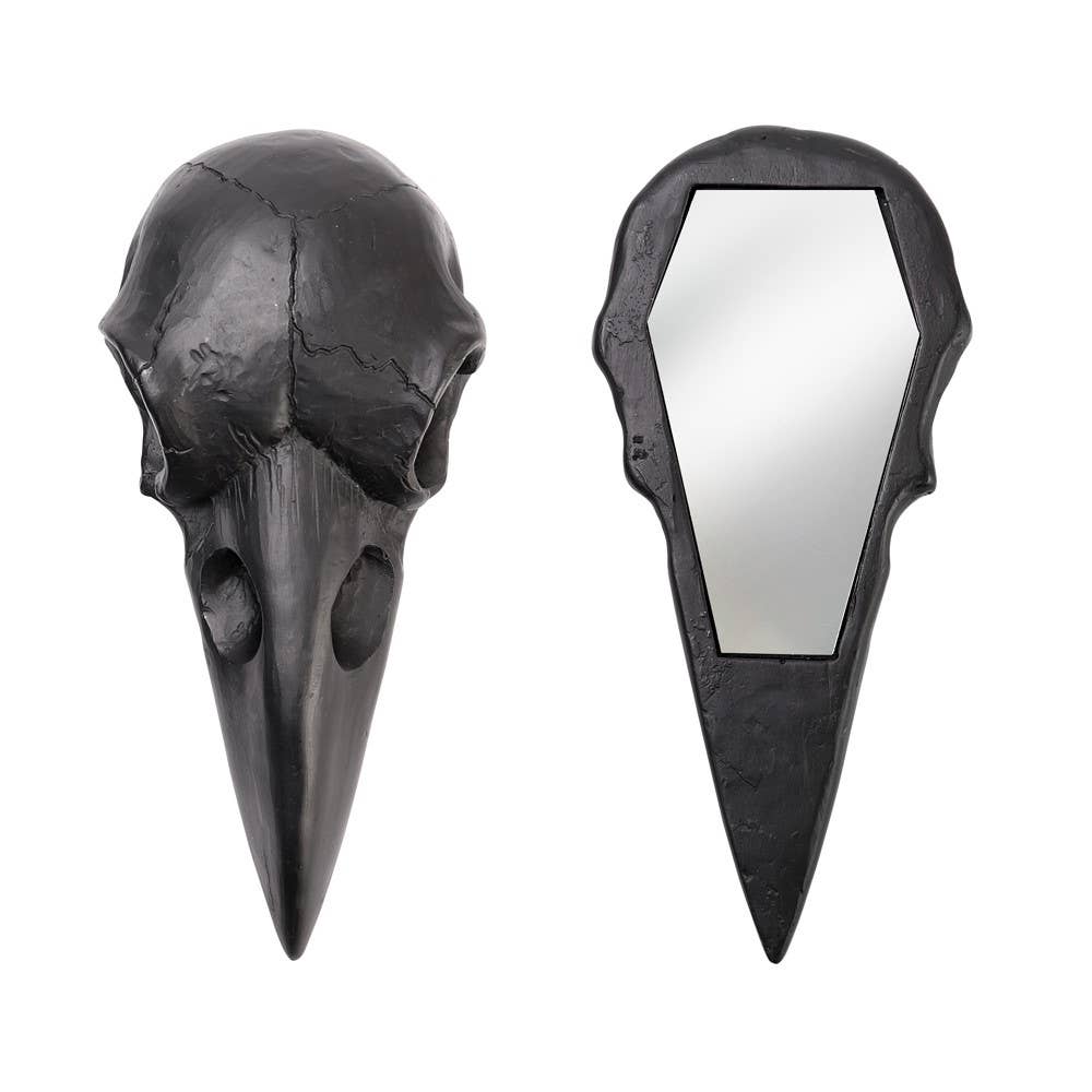 Raven Skull Hand Mirror - Black (Mirror)
