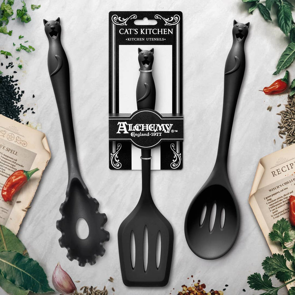 Alchemy Gothic Kitchen Utensil Black Cat Spoon
