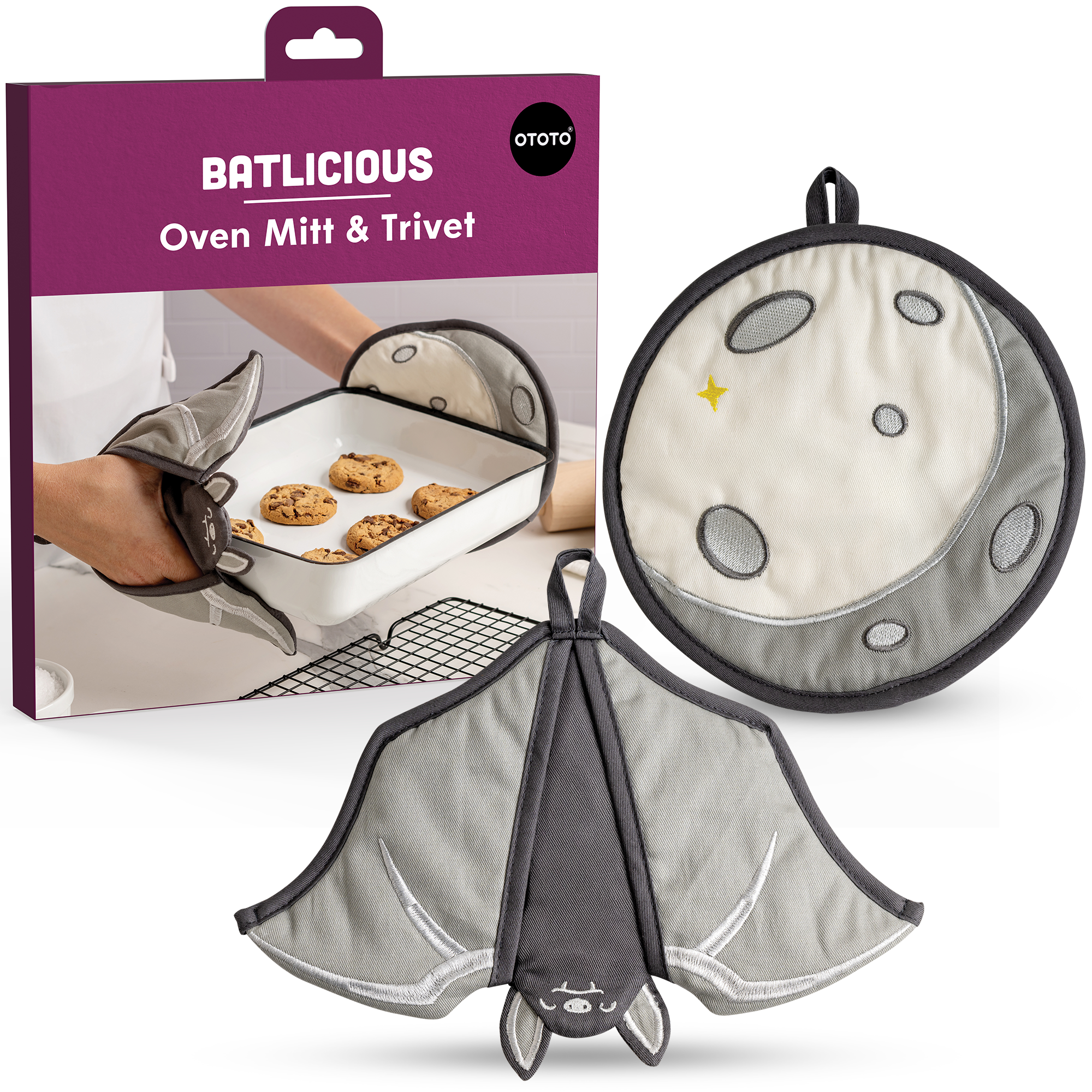 BUNDLE Batlicious Oven Mitts and Pot Holders Set