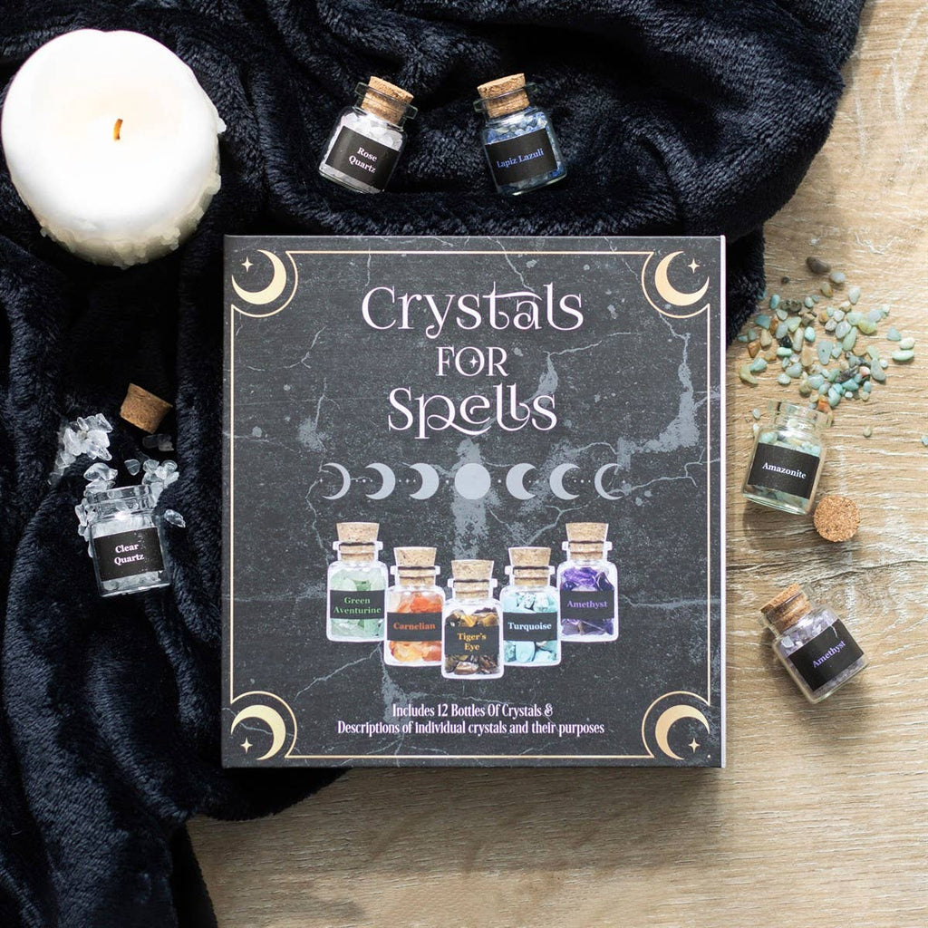 Crystals for Spells Crystal Chip 12PC  Gift Bottle Set